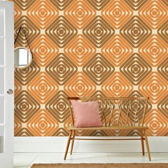 Praxis Fotobehang Seventies S722a9 - Bruin - Oranje - Beige - 2,70 M X 419 Cm
