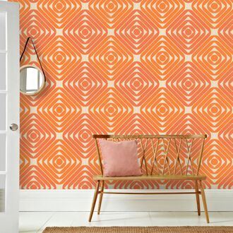 Praxis Fotobehang Seventies S722b4 - Oranje - Beige - 2,70m X 186cm