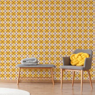 Praxis Fotobehang Seventies S723a4 - Geel - Bruin - Beige - 2,70 M X 186 Cm