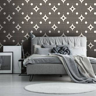 Praxis Fotobehang Seventies S725c9 - Zwart - Wit - 2,70 M X 419 Cm