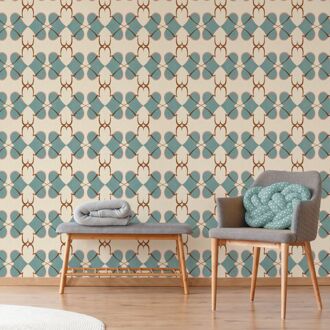 Praxis Fotobehang Seventies S728b9 - Blauw - Bruin - Beige - 2,70 M X 419 Cm