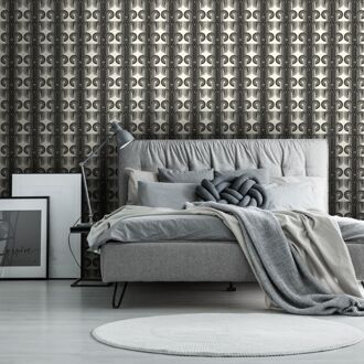 Praxis Fotobehang Seventies S730a4 - Zwart - Wit - 2,70m X 186cm