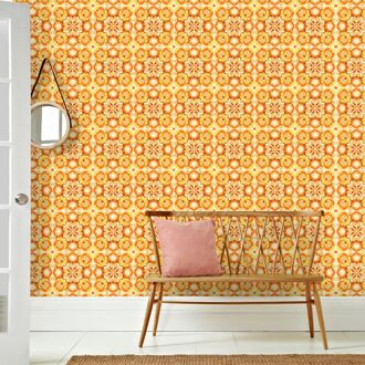 Praxis Fotobehang Seventies S732b9 - Oranje - Geel - Beige - Bruin - 2,70m X 419cm
