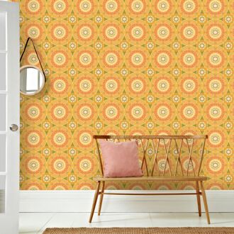 Praxis Fotobehang Seventies S733a4 - Oranje - Groen - Geel - 2,70 M X 186 Cm