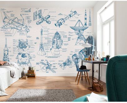 Praxis Fotobehang - Spacecraft Architecture 400x280cm - Vliesbehang Multikleur