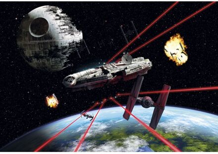 Praxis Fotobehang - Star Wars Millennium Falcon 368x254cm - Papierbehang Multikleur