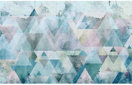 Praxis Fotobehang - Triangles Blue 400x250cm - Vliesbehang Multikleur