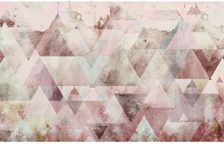 Praxis Fotobehang - Triangles Red 400x250cm - Vliesbehang Multikleur
