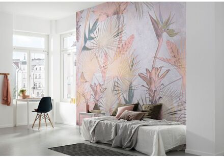 Praxis Fotobehang - Tropical Concrete 368x254cm - Papierbehang Multikleur