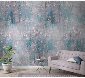 Praxis Fotobehang Verweerde Metalen Platen - Blauw - Beige - Paars - 2,70m X 159cm
