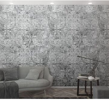 Praxis Fotobehang Verweerde Tegeltjes - Bruin - Beige - Oranje - 2,70m X 159cm