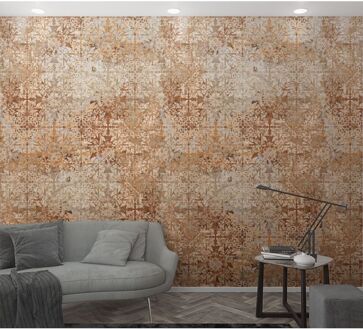 Praxis Fotobehang Verweerde Tegeltjes - Grijs - 2,70m X 159cm