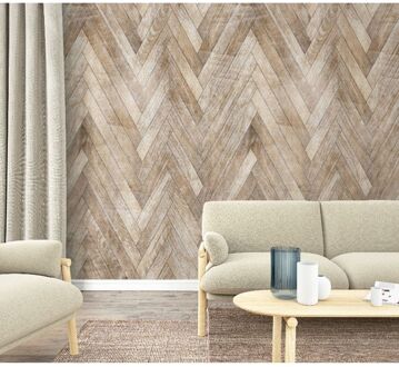 Praxis Fotobehang Visgraat Planken - Beige - 2,70m X 159cm