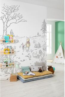 Praxis Fotobehang - Winnie Pooh Walk 200x280cm - Vliesbehang Multikleur