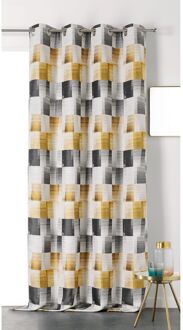 Praxis Gordijn Verduisterend Ottawa Ringen Geel 135x285cm