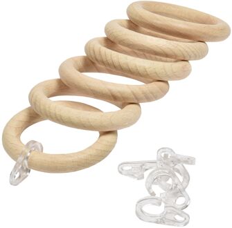 Praxis Gordijnring - Hout - Bruin - Dia. 28mm - 6 Stuks