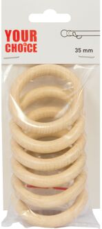 Praxis Gordijnringen Fsc Grenen 35mm 6x