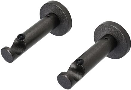Praxis Gordijnroede Steunen Opleg Antraciet 9x2cm - 2 Stuks