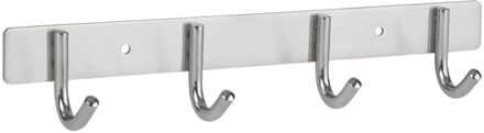 Praxis Hangerail Met Afgeronde Hoeken, 4 Haken, Roestvrij Staal