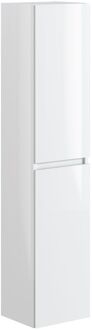 Praxis Hoge Badkamerkast Milenio 30cm - Wit Glanzend - Met 2 Deuren - 30x140x27cm