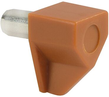 Praxis Kastplankdrager - Kunststof Bruin Metalen Pin - 5 Mm - 20 Stuks