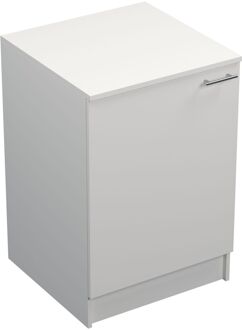 Praxis Keuken Onderkast Prim - Wit Melamine - Rvs Handgreep - 60x89x59cm