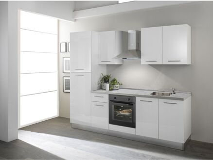 Praxis Keukenblok Vega 250cm Wit | Inclusief Apparatuur