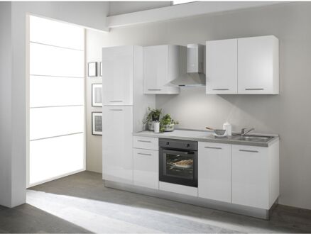 Praxis Keukenblok 'venus' Wit Hoogglans 250cm | Inclusief Apparatuur