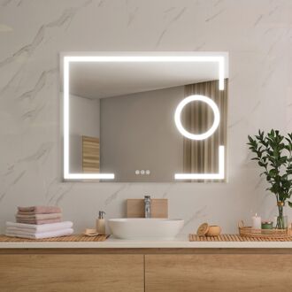 Praxis Klassieke Badkamerspiegel Brett 2 - Rechthoekig - 90x70 Cm