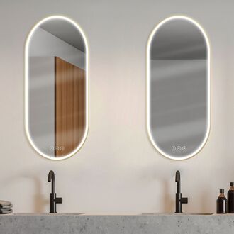 Praxis Klassieke Badkamerspiegel Solar Oblong - Rechthoekig - Goud - 40x90 Cm