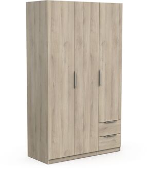 Praxis Kledingkast Ghost - 3 Deuren 2 Laden - Eik Kronberg
