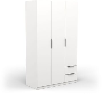 Praxis Kledingkast Ghost - 3 Deuren 2 Laden - Wit