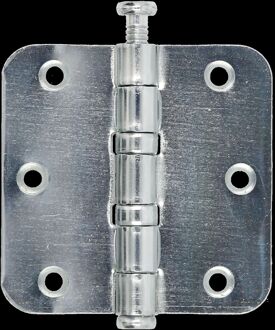 Praxis Kogellagerscharnier - Verzinkt Staal - 76x76 Mm - Met Afgeronde Hoeken