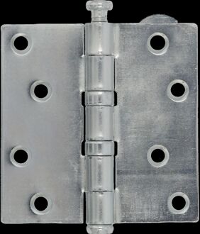 Praxis Kogellagerscharnier - Verzinkt Staal - 89x89 Mm - Met Rechte Hoeken