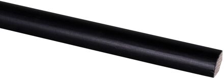 Praxis Kwartronde Lat - Grenen - Gelakt - Zwart - 13x13mm - 270cm
