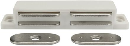 Praxis Magneetsnapper 3kg Dubbelsluiting Wit 2st.