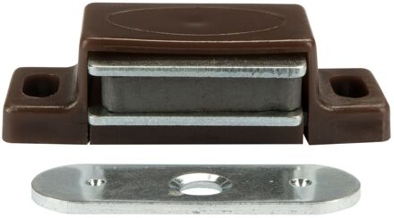 Praxis Magneetsnapper 4kg Bruin Metalen Voorplaat 2st.