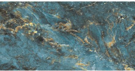 Praxis Marmerlooktegel - Lemurian Blue - Blauw - Keramiek - Hoogglans - 60x120 Cm - 1,44 M²