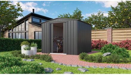 Praxis Metalen Tuinhuis Dream - Antraciet - 245x247cm - Dubbele Deur
