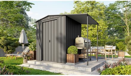 Praxis Metalen Tuinhuis Dream - Antraciet - 266x154cm - Dubbele Deur