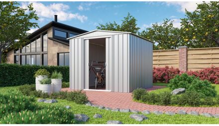 Praxis Metalen Tuinhuis Dream - Zilver Metallic - 245x247cm - Dubbele Deur