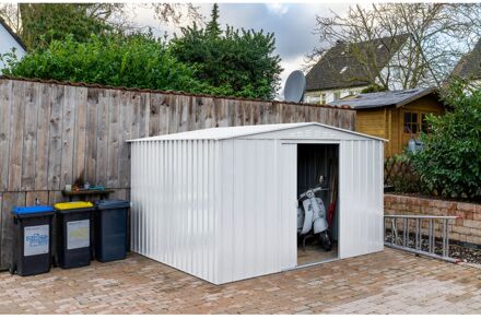 Praxis Metalen Tuinhuis Dream - Zilver Metallic - 308x309cm - Dubbele Deur