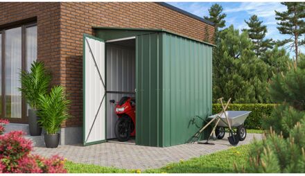 Praxis Metalen Tuinhuis Lean To - Jade - 155x180cm - Enkele Deur - Met Lessenaarsdak