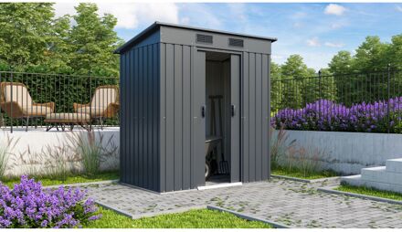 Praxis Metalen Tuinhuis Leipzig Ii - Antraciet Mat - 174x110cm - Dubbele Deur