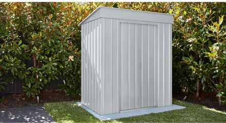 Praxis Metalen Tuinhuis Skillion - Zilver Metallic - 180x124cm - Dubbele Deur - Met Lessenaarsdak