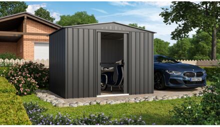 Praxis Metalen Tuinhuis Tower - Antraciet - 308x247cm - Dubbele Deur