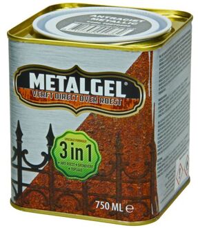 Praxis METALGEL, Metaalgel, antraciet metallic, 750 ml, verft direct over roest