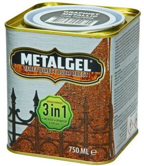 Praxis METALGEL, Metaalgel, graphiet metallic, 750 ml, verft direct over roest