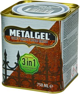 Praxis Metalgel Metaallak Grijs Glans Zijdeglans 750ml