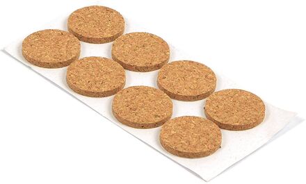 Praxis Meubelglijder Zelfklevend Rond 28mm Kurk 12 Stuks